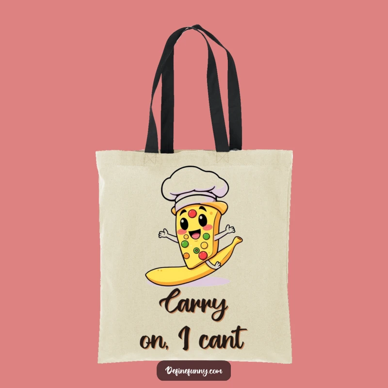 Funny Pizza Chef Slipping Banana Peel Tote Bag - Grocery & Gag Gift