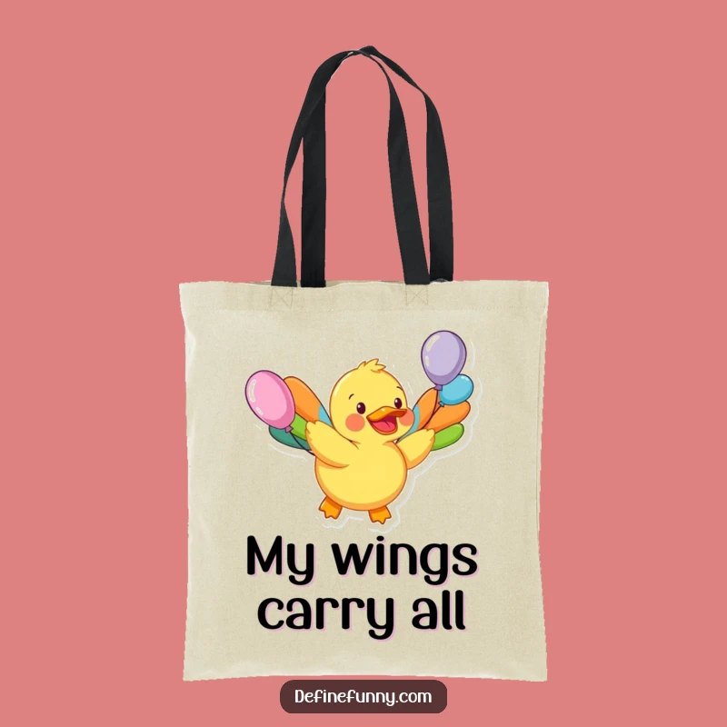 Funny Rubber Duck Balloon Wings Tote Bag: Your Hilarious Adventure Carrier