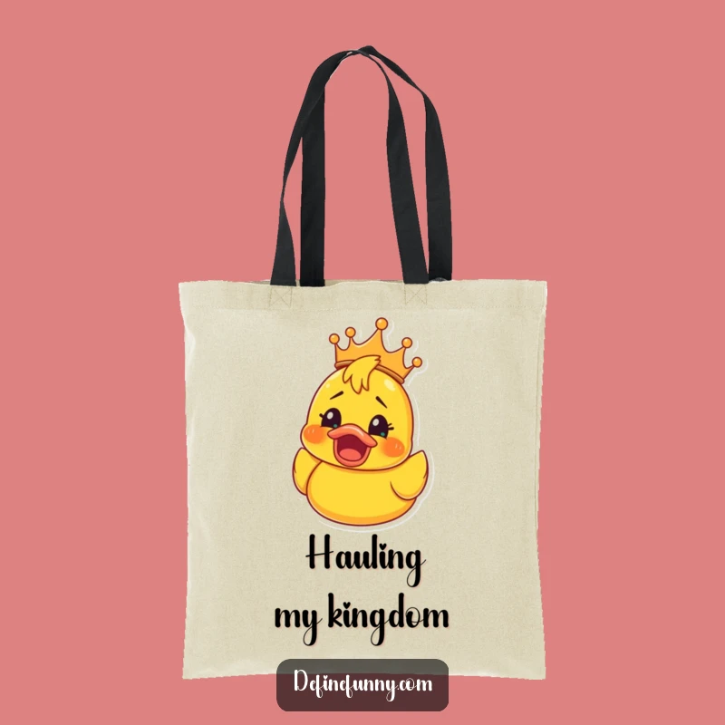 Funny Rubber Ducky Crown Tote Bag: Shocked Joy Carry-All, Chic Gift