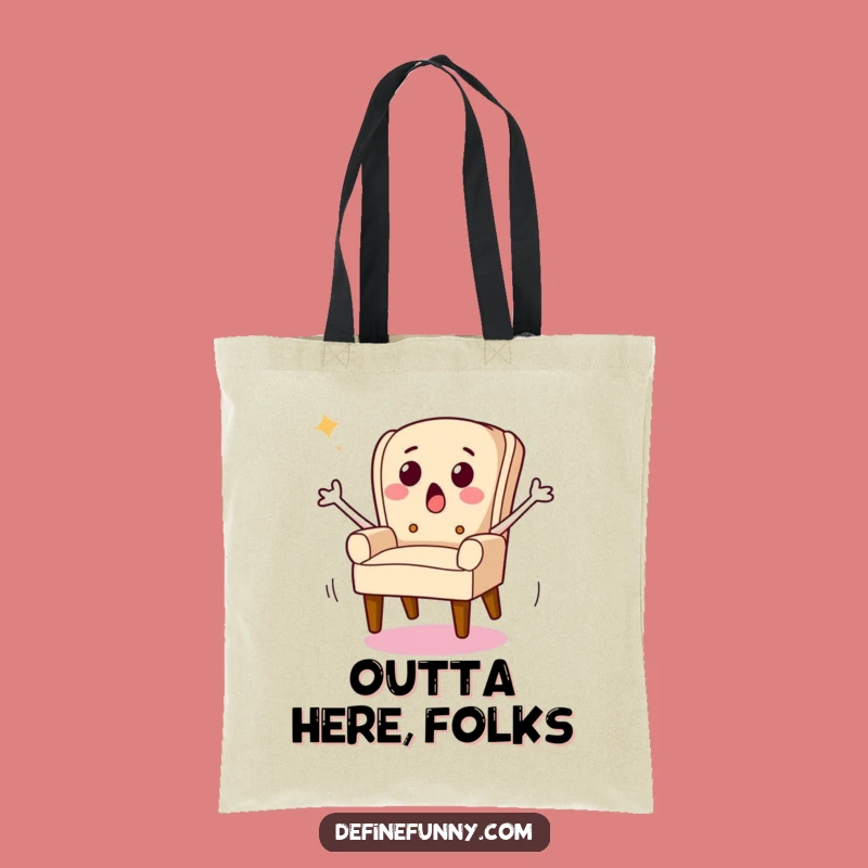 Funny Running Chair Tote Bag: Carry Your Laughs in Style