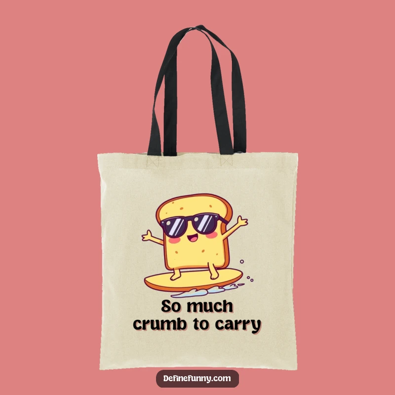 Funny Kawaii Toast Surfing Crumb Tote Bag - Chic & Hilarious Accessory Gift